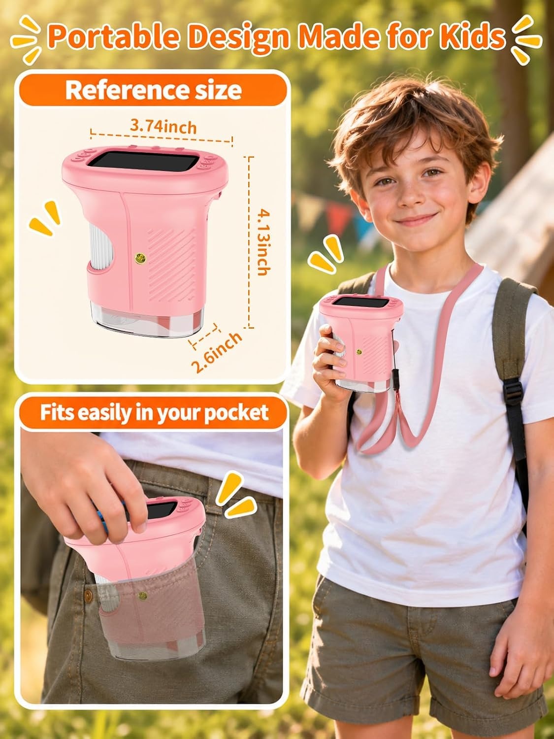 Digitale Microscoop voor Kinderen - 1000x Vergroting - 2.4 inch Scherm - Roze