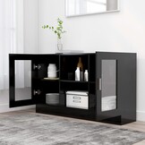 vidaXL Vitrinekast 120x30,5x70 cm bewerkt hout zwart