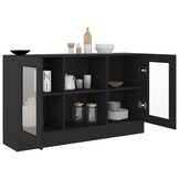 vidaXL Vitrinekast 120x30,5x70 cm bewerkt hout zwart