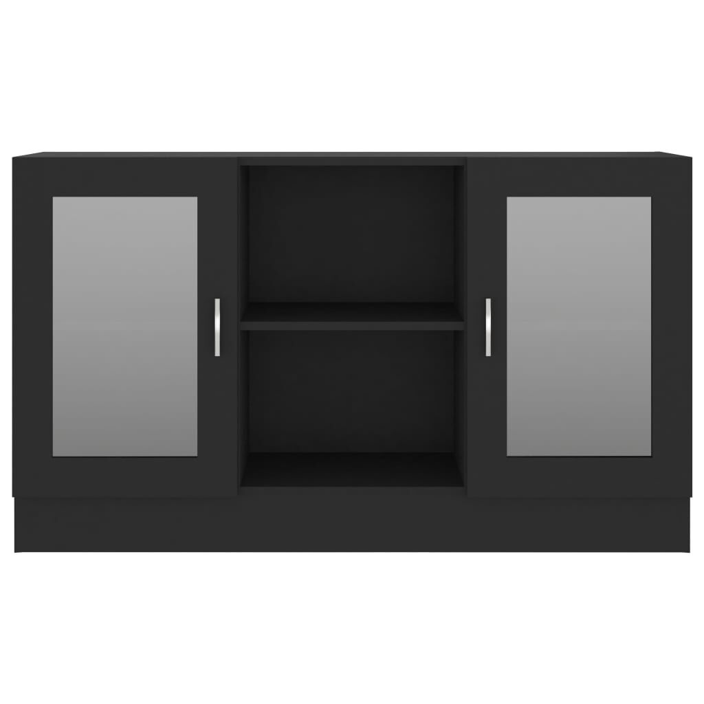 vidaXL Vitrinekast 120x30,5x70 cm bewerkt hout zwart