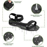 Ohuhu Gazonbeluchter schoenen met roestvrijstalen schep, gratis installatie beluchtschoen met haak & lus riemen, zware eenheidsmaat-fits-All Spiked beluchtingssandalen voor tuin gras gazon
