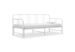 Uittrekbare Slaapbank - Metaal Wit - 90x200 cm - 63% Korting