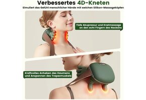 Elektrisch Nekmassageapparaat Shiatsu - Verwarmd, 3 Modi, USB Geel
