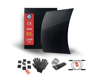 SAT-220-F8MP 400 W flexibele zonnepaneelset, 2x220 W, balkon-PV - Maat 2x220W