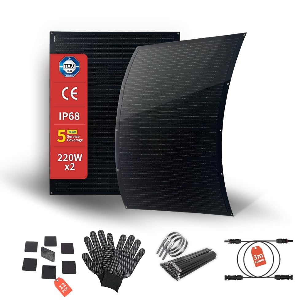 SAT-220-F8MP 400 W flexibele zonnepaneelset, 2x220 W, balkon-PV - Maat 2x220W