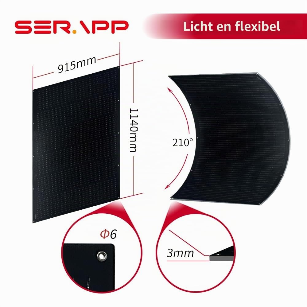 SAT-220-F8MP 400 W flexibele zonnepaneelset, 2x220 W, balkon-PV - Maat 2x220W