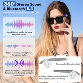 Slimme bril, Luckits AI Bluetooth-bril met luidspreker, 115 talen, AI-vertaler-accenten, realtime vertaling, UV-bescherming, gepolariseerde lens, zonnebril, bril voor mannen en vrouwen, gaming