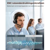 TECKNET V5.3 Bluetooth-headset met microfoon, draadloze headset met AI ruisonderdrukkende microfoon, laadstation, USB-dongle, 55+ uur accu, oplaadbare on-ear hoofdtelefoon voor kantoor, thuis