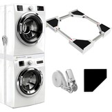 NIUXX Universele set voor wasmachine en droger met rateltouw, universeel tussenframe voor wasmachine en droger, verstelbare maat (46-66 cm) - Maat Kit de apilamiento de tamaño ajustable