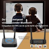 1Mii B06TX Bluetooth-Zender voor Tv, aptX HD/LL, Dual Link, 2 Koptelefoons
