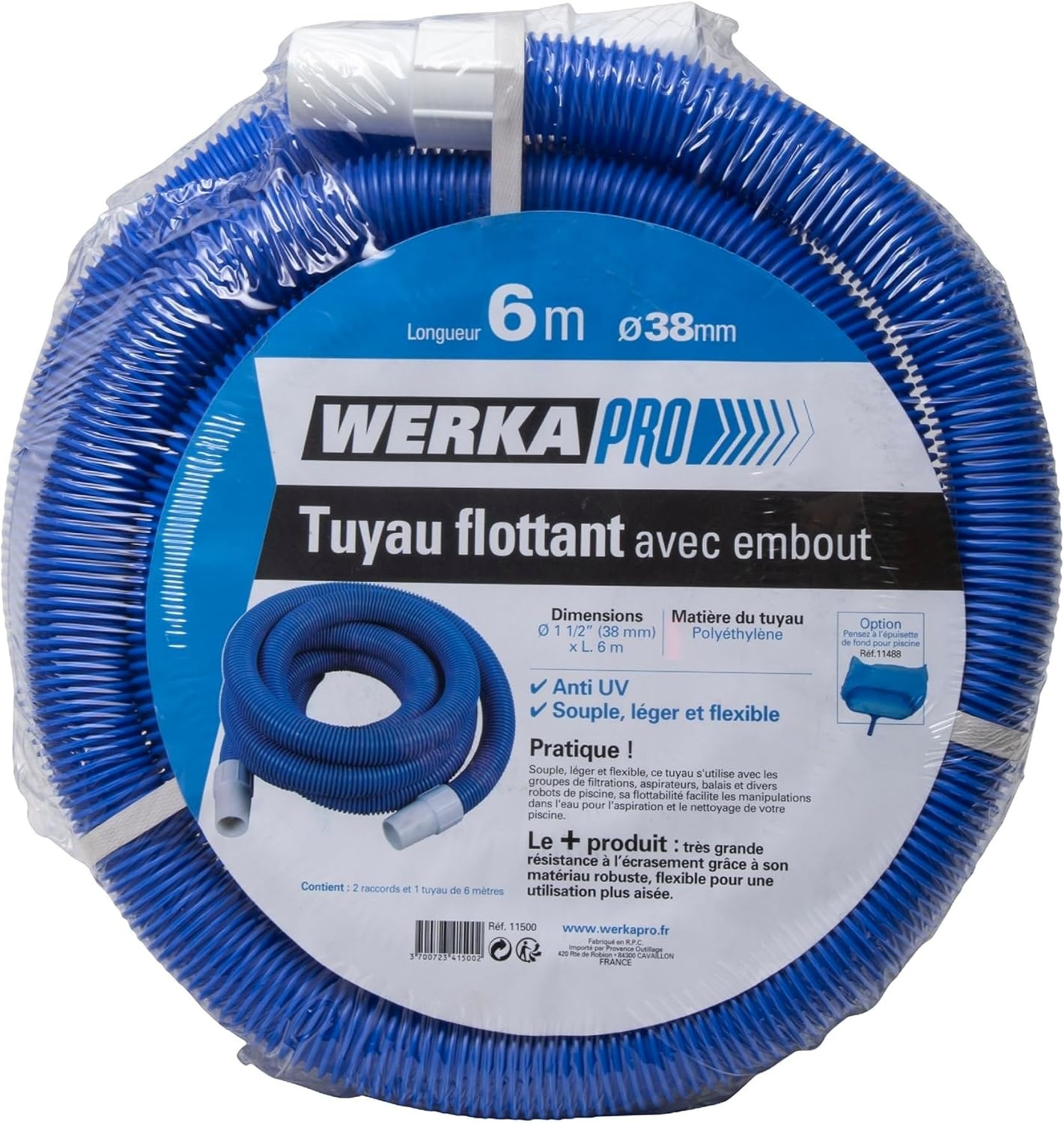 Werkapro 11500 zwemslang Ø 38 mm eindstuk 6 m