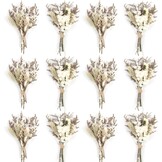 12 stuks mini-boeket gedroogde bloemen, mini-boeket, gedroogde bloemen, natuurlijke gedroogde bloemen, decoratie met steel, voor doe-het-zelf, foto, fotografie, rekwisieten, vaas, bruiloft