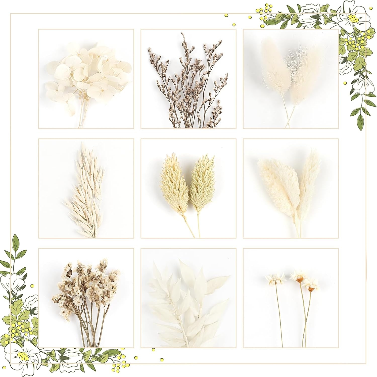 12 stuks mini-boeket gedroogde bloemen, mini-boeket, gedroogde bloemen, natuurlijke gedroogde bloemen, decoratie met steel, voor doe-het-zelf, foto, fotografie, rekwisieten, vaas, bruiloft