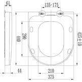 Grünblatt Toiletbril voor Villeroy & Boch Subway - Wit - 44 x 37,5 cm