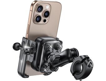 Lamicall Mobiele telefoonhouder voor op de motorfiets, volledig metaal, anti-diefstal, met verlengarm, goed voor video, 7,2 inch