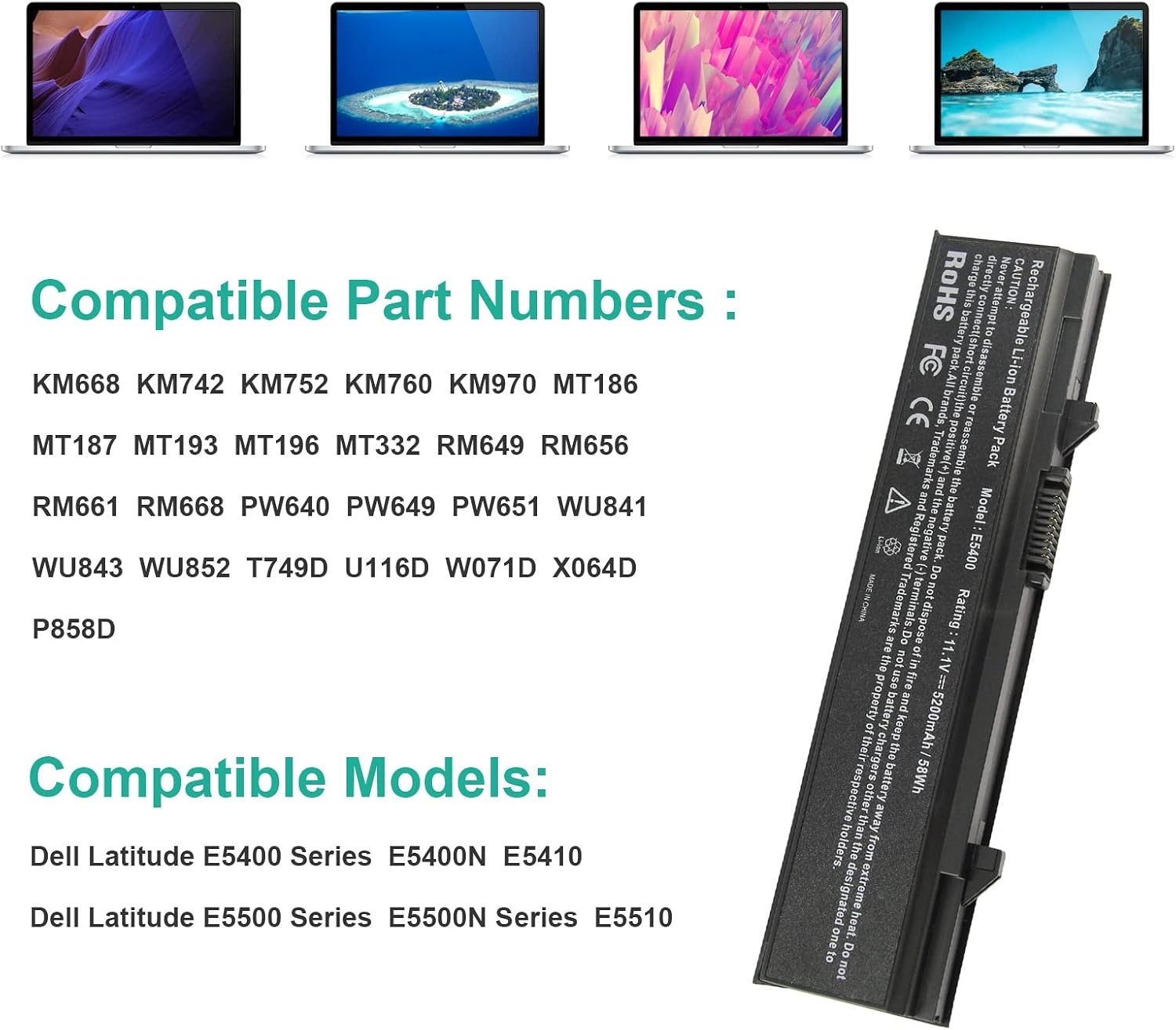 ASUNCELL Laptopaccu voor Dell Latitude E5400 E5500 E5400N E5410 E5500N E5510 KM668 KM742 KM752 KM760 KM970 MT186 MT332 RM649 RM656 RM66 66. 1. x RM666 8 PW640 PW649 PW651 WU841 WU843 WU852