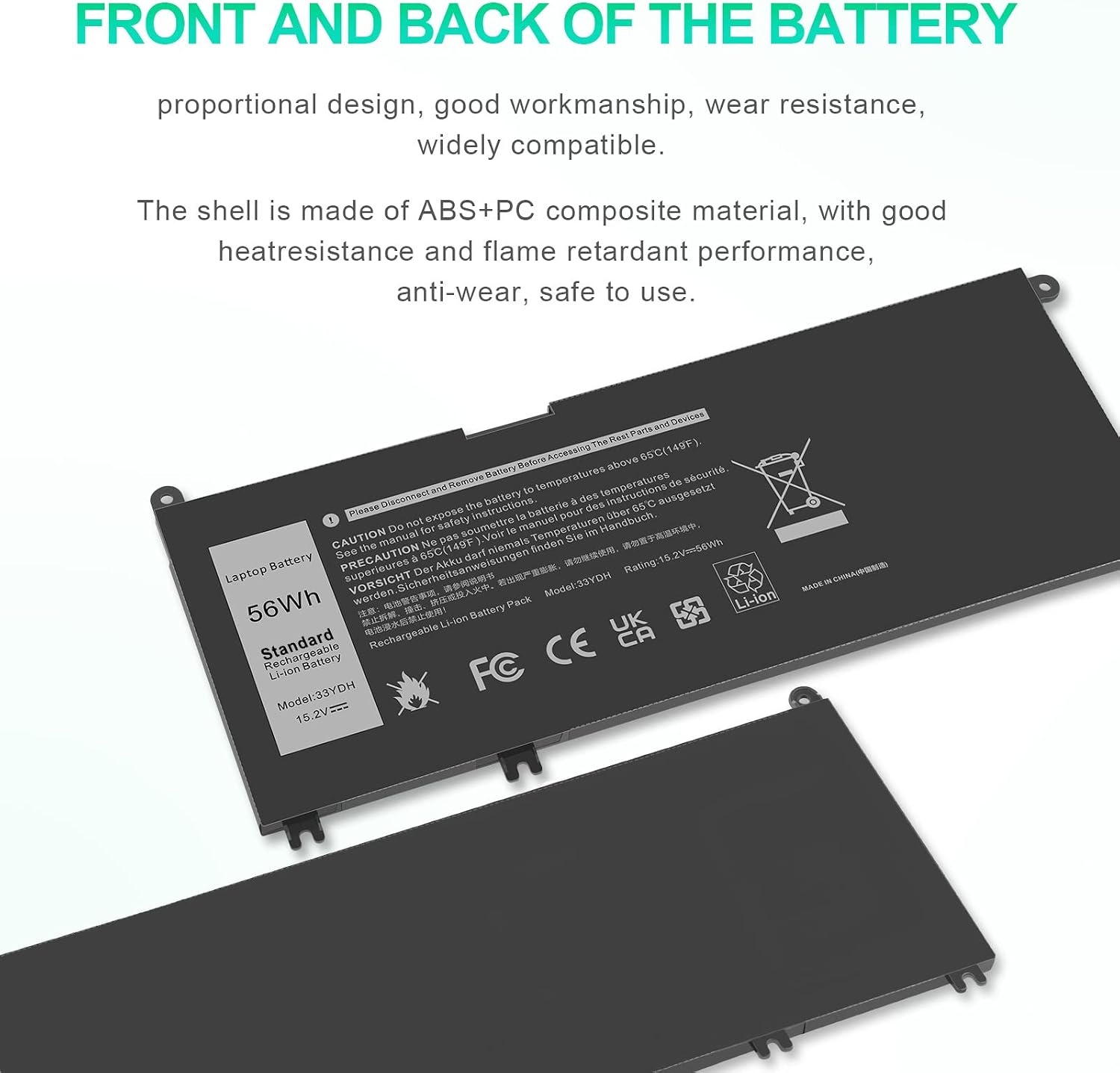 ASUNCELL 33YDH 56WH 15,2V Laptop Batterij voor Dell Inspiron 17 7000 15 7577 17 7773 17 7778 17 7779 2in1 17 7786 Series 33YDH PVHT1 W7NKD 81PF3 088 1PF3P3P3. 0E P30E001 DNCWSCB6106B