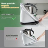PUERSI Glijplank voor Thermomix TM6/TM5, 2e generatie, plank voor Thermomix met wielen, licht glijdend bamboe rolplank/slider - Zwart
