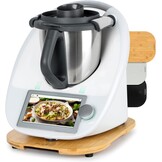 PUERSI Glijplank voor Thermomix TM6/TM5, 2e generatie, plank voor Thermomix met wielen, licht glijdend bamboe rolplank/slider - Zwart