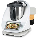 PUERSI Glijplank voor Thermomix TM6/TM5, 2e generatie, plank voor Thermomix met wielen, licht glijdend bamboe rolplank/slider - Zwart