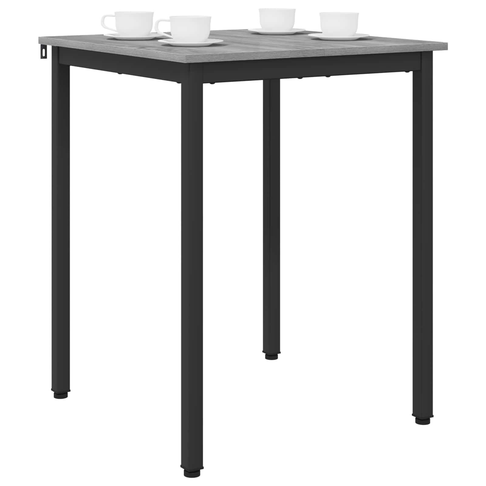 vidaXL Eettafels 60 x 60 x 75 cm Bewerkt hout Grijs Sonoma Vierkant