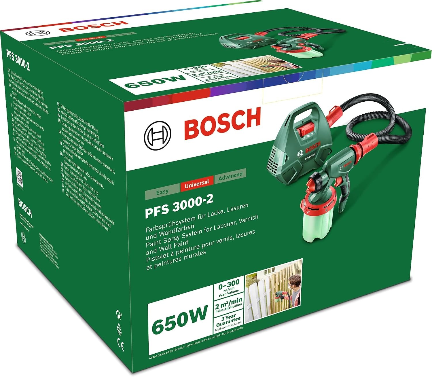 Bosch Home and Garden PFS 3000-2 Elektrisch Verfspuitsysteem, 650 W, In Doos