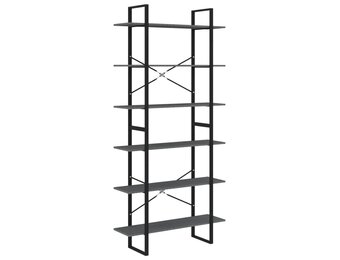 vidaXL Hoge kast 100x30x210 cm massief grenenhout grijs