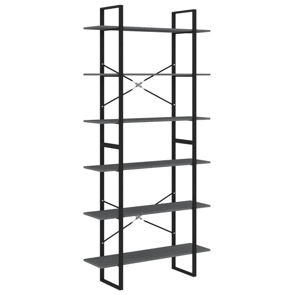 vidaXL Hoge kast 100x30x210 cm massief grenenhout grijs