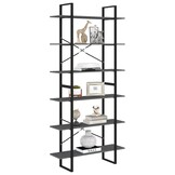 vidaXL Hoge kast 100x30x210 cm massief grenenhout grijs