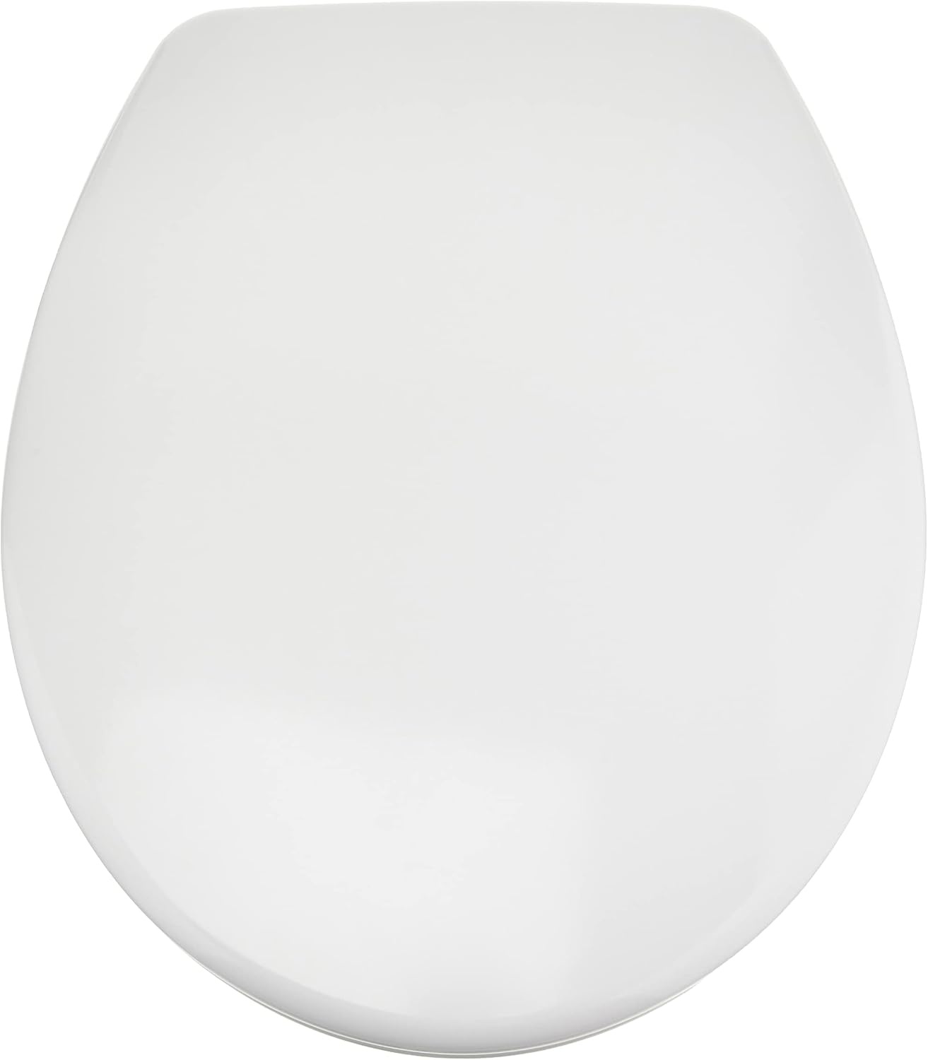 Amazon Basics Toiletbril, robuuste toiletzitting van ureummateriaal met soft-close-mechanisme, gemakkelijk afneembaar, U-vormig, 37 x 42,5 cm, universele maat, wit
