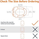 Amazon Basics Toiletbril, robuuste toiletzitting van ureummateriaal met soft-close-mechanisme, gemakkelijk afneembaar, U-vormig, 37 x 42,5 cm, universele maat, wit