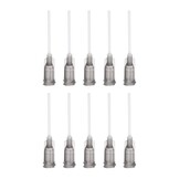 sourcing map 10 stuks 16G plastic doseernaalden, 1 inch, PTFE lijm, naald, buis, stomp, luer, vergrendelingspunten met PP, flexibele naald voor vloeibare lijm, pistool, grijs