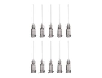 sourcing map 10 stuks 16G plastic doseernaalden, 1 inch, PTFE lijm, naald, buis, stomp, luer, vergrendelingspunten met PP, flexibele naald voor vloeibare lijm, pistool, grijs
