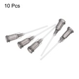 sourcing map 10 stuks 16G plastic doseernaalden, 1 inch, PTFE lijm, naald, buis, stomp, luer, vergrendelingspunten met PP, flexibele naald voor vloeibare lijm, pistool, grijs