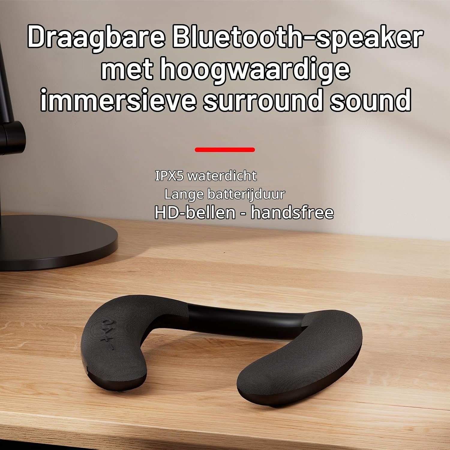 Smalody Nekluidspreker, nekband Bluetooth-luidsprekers draadloos, draagbare Bluetooth-luidspreker met 12 uur speeltijd, echt 3D-stereogeluid, ingebouwde microfoon, waterdicht voor thuis buiten