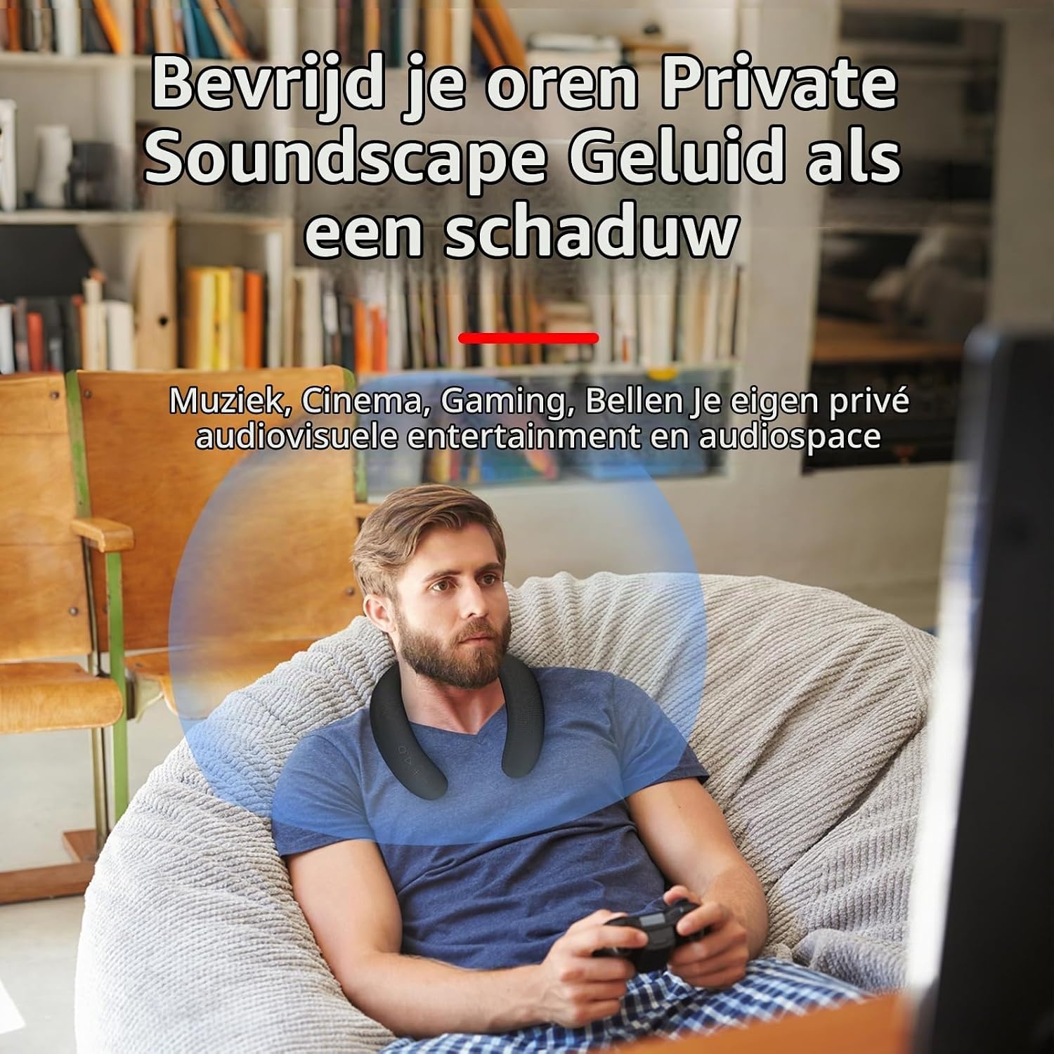 Smalody Nekluidspreker, nekband Bluetooth-luidsprekers draadloos, draagbare Bluetooth-luidspreker met 12 uur speeltijd, echt 3D-stereogeluid, ingebouwde microfoon, waterdicht voor thuis buiten
