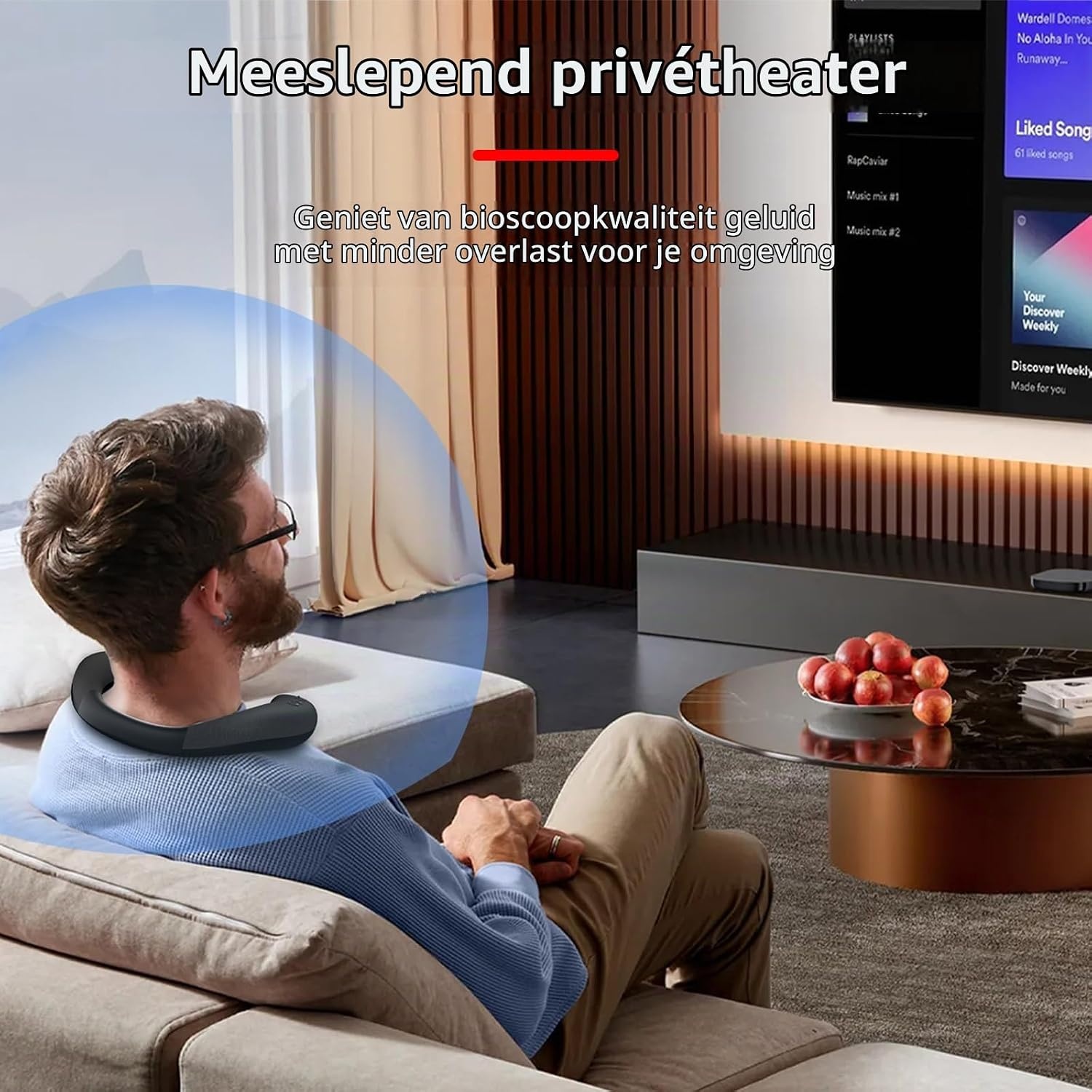 Smalody Nekluidspreker, nekband Bluetooth-luidsprekers draadloos, draagbare Bluetooth-luidspreker met 12 uur speeltijd, echt 3D-stereogeluid, ingebouwde microfoon, waterdicht voor thuis buiten