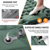 CALIYO Opblaasbare Kampeermatras, Ultralichte Enkele Luchtmatras, Wandelen Slaapmat met Ingebouwde Voetpomp voor Kamperen en Outdoor Avonturen