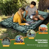 CALIYO Opblaasbare Kampeermatras, Ultralichte Enkele Luchtmatras, Wandelen Slaapmat met Ingebouwde Voetpomp voor Kamperen en Outdoor Avonturen