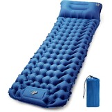 CALIYO Opblaasbare Kampeermatras, Ultralichte Enkele Luchtmatras, Wandelen Slaapmat met Ingebouwde Voetpomp voor Kamperen en Outdoor Avonturen