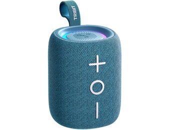 Tribit StormBox Mini+ Bluetooth-luidspreker 12 W, 360° ruimtegeluid, 12 uur speeltijd, Bluetooth 5.4, IPX7, RGB-verlichting, TWS-koppeling, type-C, ondersteunt AAC/SBC, draagbaar thuis/buiten/op reis