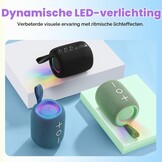 Tribit StormBox Mini+ Bluetooth-luidspreker 12 W, 360° ruimtegeluid, 12 uur speeltijd, Bluetooth 5.4, IPX7, RGB-verlichting, TWS-koppeling, type-C, ondersteunt AAC/SBC, draagbaar thuis/buiten/op reis