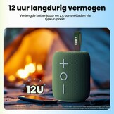 Tribit StormBox Mini+ Bluetooth-luidspreker 12 W, 360° ruimtegeluid, 12 uur speeltijd, Bluetooth 5.4, IPX7, RGB-verlichting, TWS-koppeling, type-C, ondersteunt AAC/SBC, draagbaar thuis/buiten/op reis