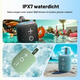 Tribit StormBox Mini+ Bluetooth-luidspreker 12 W, 360° ruimtegeluid, 12 uur speeltijd, Bluetooth 5.4, IPX7, RGB-verlichting, TWS-koppeling, type-C, ondersteunt AAC/SBC, draagbaar thuis/buiten/op reis