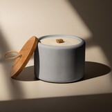 Wastvuur van beton, diameter 15 cm, betonkaars, terrasvuur, windlicht, permanente kaars, smeltlicht, gemaakt in Oostenrijk (broomrood, betongrijs)