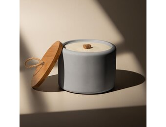 Wastvuur van beton, diameter 15 cm, betonkaars, terrasvuur, windlicht, permanente kaars, smeltlicht, gemaakt in Oostenrijk (broomrood, betongrijs)