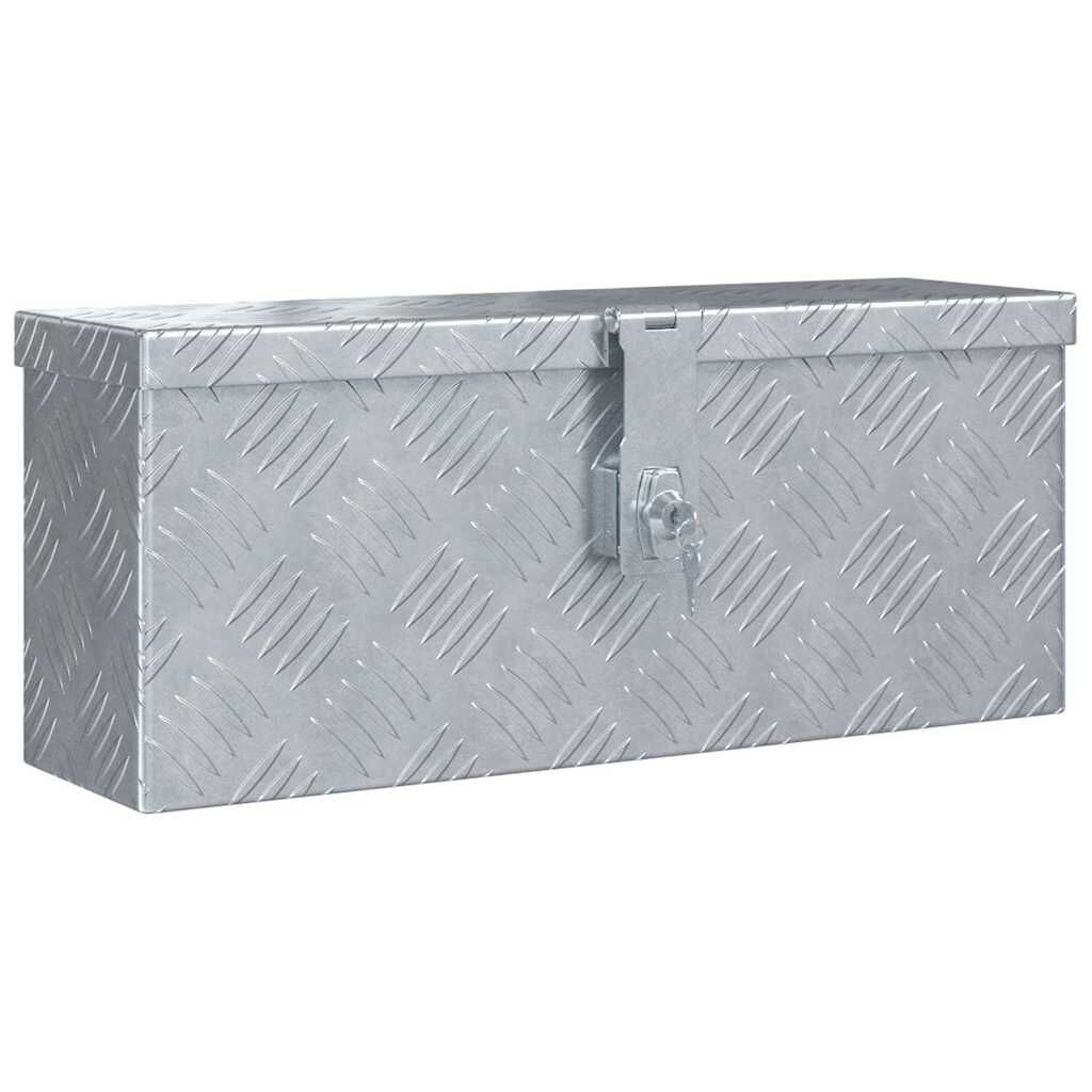 vidaXL Aluminium kist 48,5x14x20 cm zilverkleurig