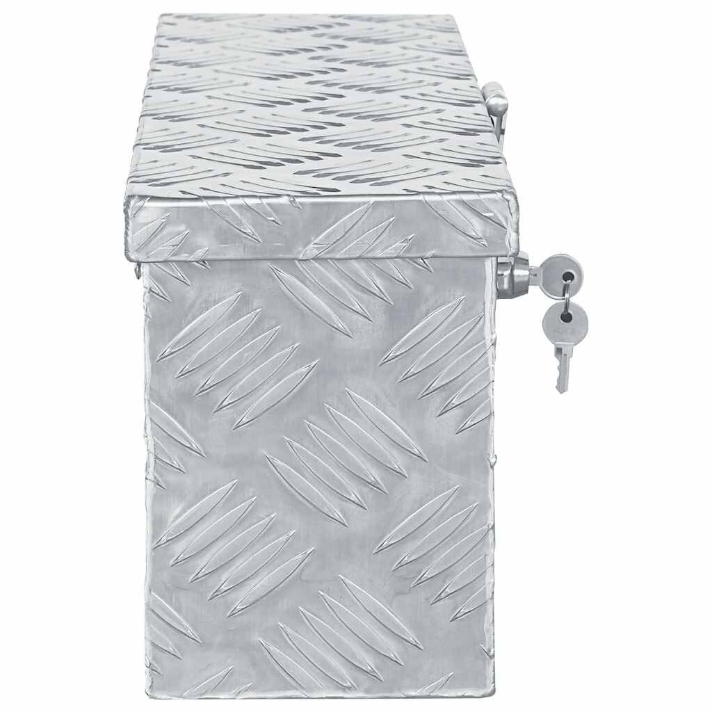 vidaXL Aluminium kist 48,5x14x20 cm zilverkleurig