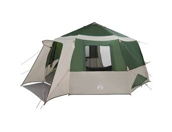 vidaXL Cabin Tent 12-Person 12-persoons Groen en Grijs