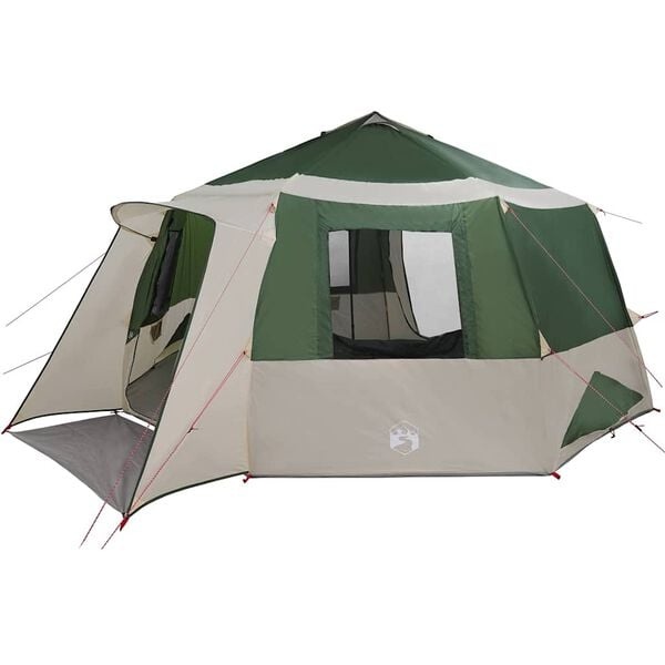 vidaXL Cabin Tent 12-Person 12-persoons Groen en Grijs